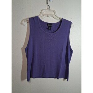 VTG NY Collection Blouse Business Casual Knit Office Granny Purple Size XL